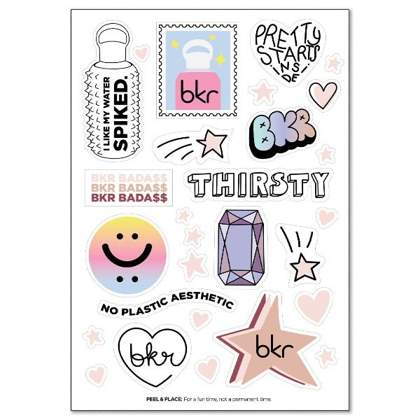 BKR THIRSTY STICKER SHEET